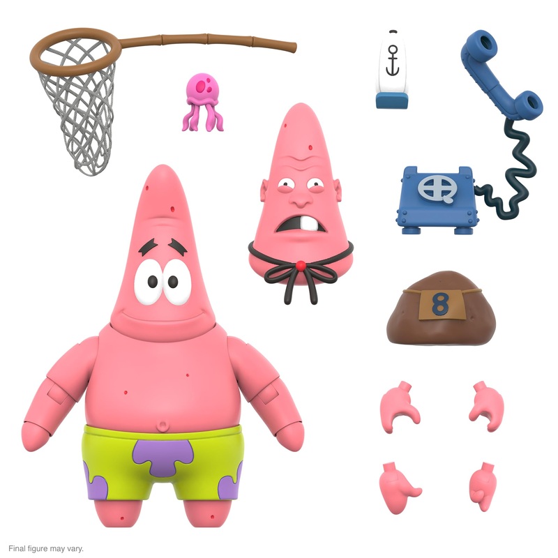 Super7 ULTIMATES! Spongebob Squarepants Patrick Starr – 7” Spongebob Action Figure with Accessories Classic Cartoon Collectible