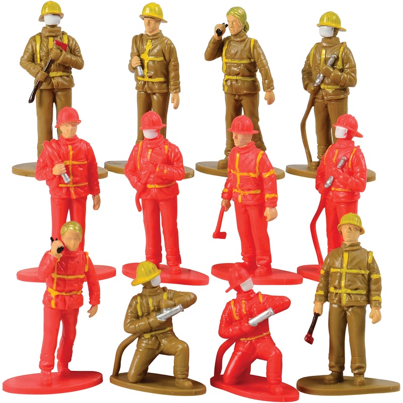 U. S. Toy Heroic Firefighter Figures, Fireman Figurines For Pretend Play, Party Favors, Cake Toppers, Birthday Gifts, & More  12-Pack, 3 Years & Older